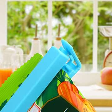 SULOLI Plastic Sealing Clips for Food and Snack Bag, 27 PCS Bag Clips Fresh-Keeping clamp Sealer in Assorted Sizes and Colors