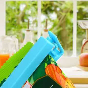 SULOLI Plastic Sealing Clips for Food and Snack Bag, 27 PCS Bag Clips Fresh-Keeping clamp Sealer in Assorted Sizes and Colors