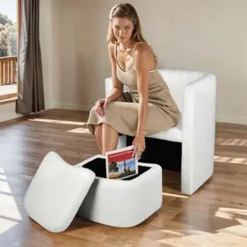 COEWSKE Accent Chair with Storage Ottoman for Cozy Living