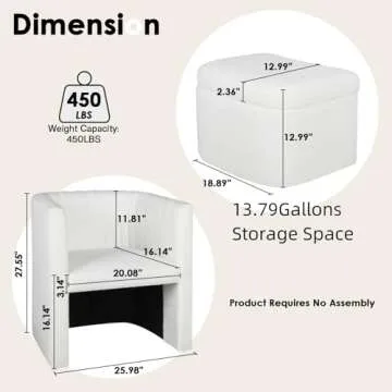 COEWSKE Accent Chair with Storage Ottoman for Cozy Living