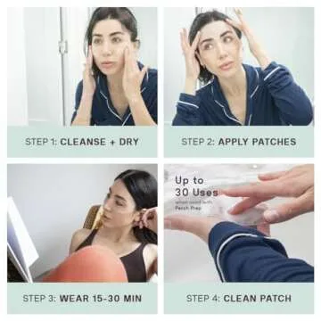 Dermaclara Face Patches Kit - Anti Wrinkle Patches for Forehead, Smile Lines, Silicone Anti-Wrinkle Frown Line Treatment, Up to 30 Uses - 1 Forehead, 2 Mouth, 2 Eye, 1 Neck & 1 Patch Prep Cleanser