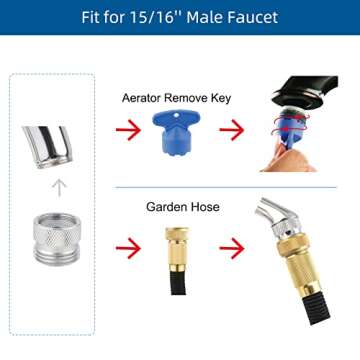 Hibbent Garden Hose Adapter Kit for Sink Faucets