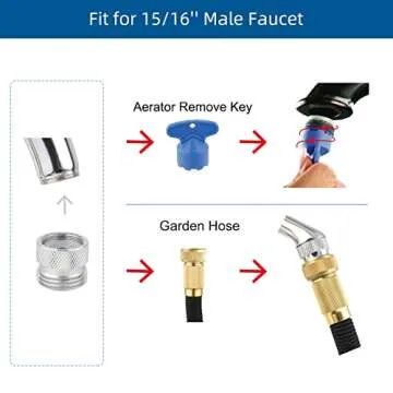 Hibbent Garden Hose Adapter Kit for Sink Faucets