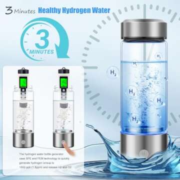 Hydrogen Water Bottle 2024 Portable Rechargeable Ionizer