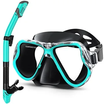 Greatever Dry Snorkel Set - Panoramic Anti-Fog Scuba Diving Gear for All