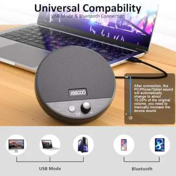 Jeecoo A10 USB Plug-N-Play Laptop Speakers Bluetooth Computer Speakers with Small & Portable, Easy-Access Volume Knob, Small Speaker for PC Desktop Monitor Mobile Devices(Single), Black