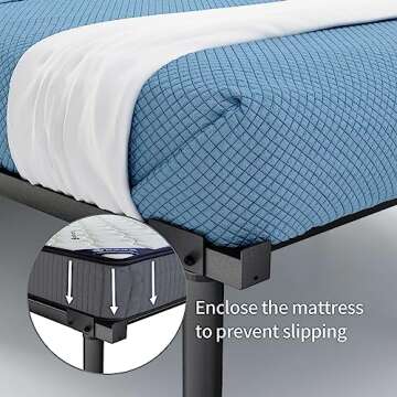 HAAGEEP 20 Inch Tall Platform Bed Frame Queen Size Metal Bedframe No Box Spring Needed Heavy Duty Mattress Frames High