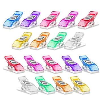 Yalis 100 Premium Sewing Clips in 9 Colors for Crafting