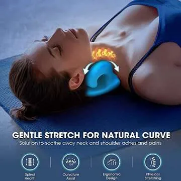 Neck Stretcher for Neck Pain Relief, Cervical Traction Device for TMJ Pain Relief, Cervical Spine Alignment, Chiropractic Pillow Neck and Shoulder Relaxer