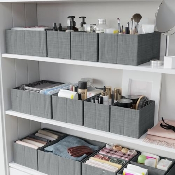 Drawer Organizer Clothes Set of 12 Grey - Ideal for Nurseries and Bedrooms