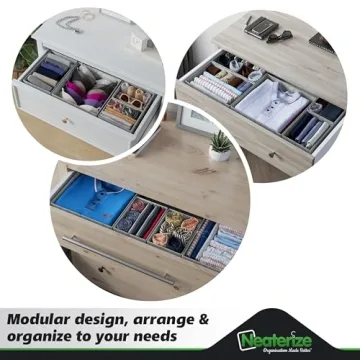 Drawer Organizer Clothes Set of 12 Grey - Ideal for Nurseries and Bedrooms