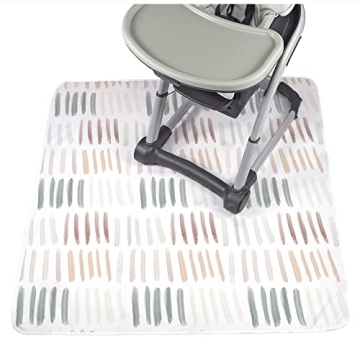 JumpOff Jo – Baby Splat Mat for Under High Chair - Washable Waterproof Fabric 51"x51" - Dashes