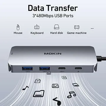 USB C Docking Station Dual DisplayPort, 8 in 1 Hub with 2 DP, HDMI, VGA, USB C 2.0, 2 USB A 2.0, PD Charging Port, Multi Monitor Adapter for Dell/HP/Lenovo Laptops