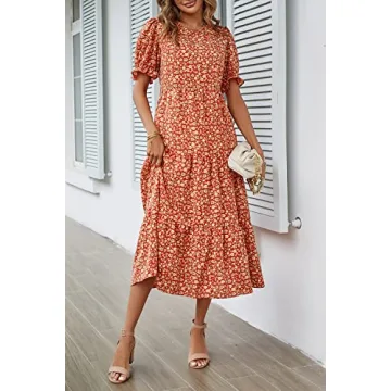 PRETTYGARDEN Women's Floral Print Boho Dress