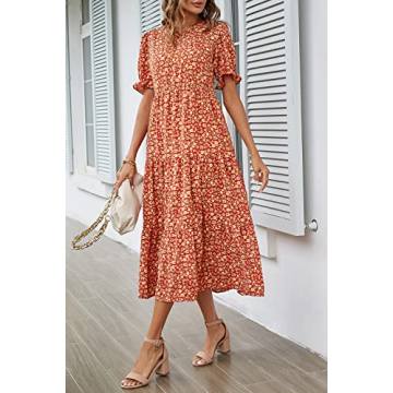 PRETTYGARDEN Women's Floral Print Boho Dress