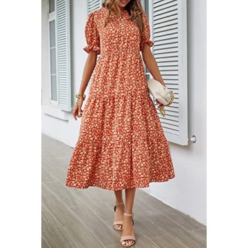 PRETTYGARDEN Women's Floral Print Boho Dress