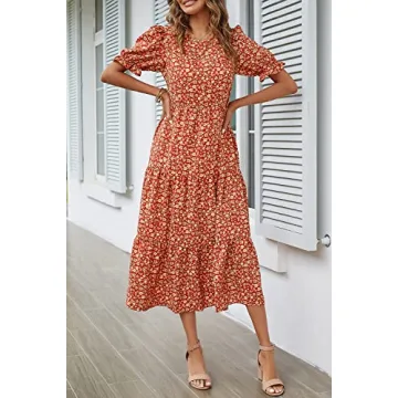 PRETTYGARDEN Women's Floral Print Boho Dress
