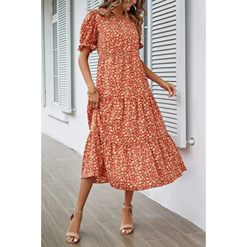 PRETTYGARDEN Women's Floral Print Boho Dress