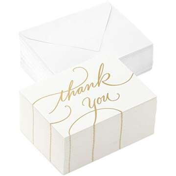Elegant Hallmark Thank You Cards with Gold Foil Script