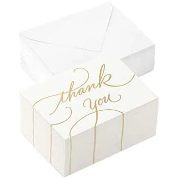 Elegant Hallmark Thank You Cards with Gold Foil Script