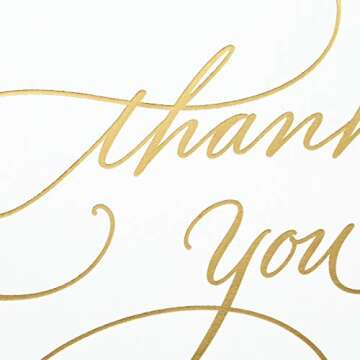 Elegant Hallmark Thank You Cards with Gold Foil Script