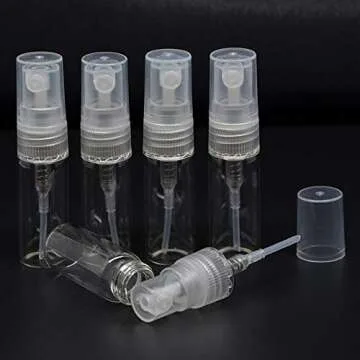 AKOAK Mini Clear Glass Spray Bottles for Travel & More
