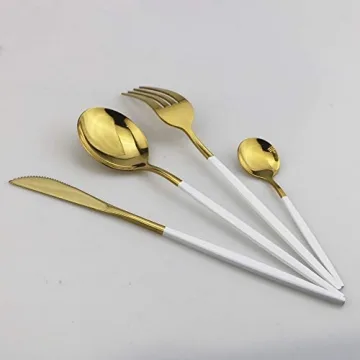 JANKNG 24-Piece Elegant Flatware Set for Dining