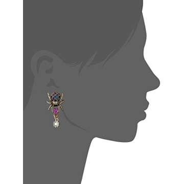 Betsey Johnson Spider Non-Matching Drop Earrings