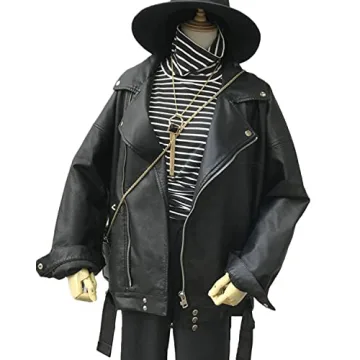 LY VAREY LIN Women Faux Leather Jacket - Stylish Oversized Fit