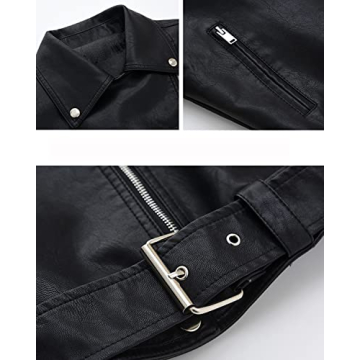 LY VAREY LIN Women Faux Leather Jacket - Stylish Oversized Fit