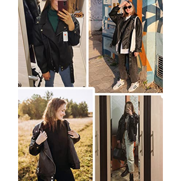 LY VAREY LIN Women Faux Leather Jacket - Stylish Oversized Fit