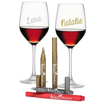 Vino Marker Wine Glass Pens for Parties - Multicolor 4 Pack