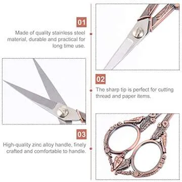 Lurrose Vintage Sewing Scissors Flower Bird Thread Cutter Yarn Shears for Embroidery Craft Art Work ...