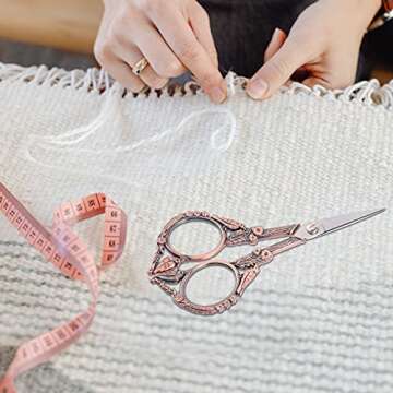 Lurrose Vintage Sewing Scissors Flower Bird Thread Cutter Yarn Shears for Embroidery Craft Art Work Everyday Use