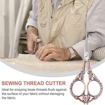 Lurrose Vintage Sewing Scissors Flower Bird Thread Cutter Yarn Shears for Embroidery Craft Art Work Everyday Use