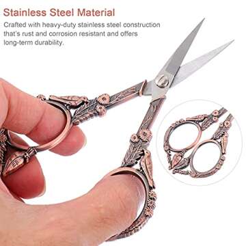 Lurrose Vintage Sewing Scissors Flower Bird Thread Cutter Yarn Shears for Embroidery Craft Art Work Everyday Use