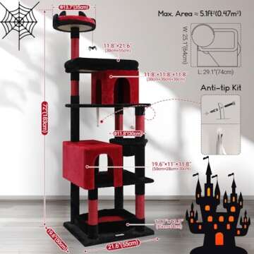 Stylish Heavy Duty Gothic Cat Tree for Large Cats