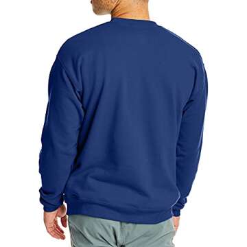 Hanes Men's EcoSmart Sweatshirt, Deep Royal, Large