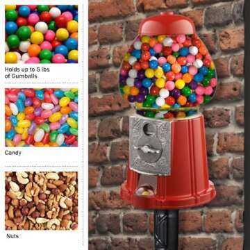 15” Gumball Machine with Stand and Coin Bank - Bubble Gum Machine Candy Dispenser Vending Machine ...
