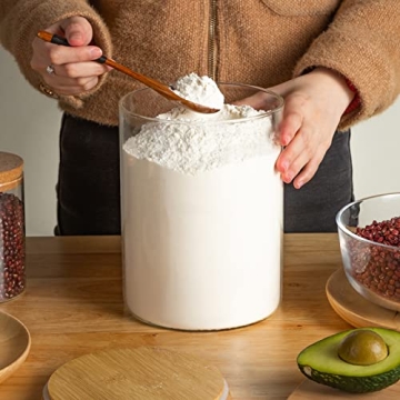 Food Storage Jars,2pack-105 Ounces3100ML -Stackable Glass Storage Containers Clear Glass Food Canister with Bamboo Lid Airtight For Serving Tea, Coffee, Flour, Sugar, Candy, Cookie, Spice and More