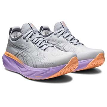 ASICS Women's Gel-Nimbus 25 Running Shoes, 9, Piedmont Grey/Pure Silver