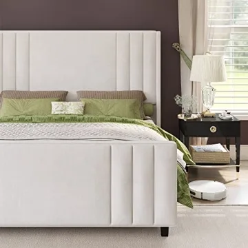 Elegant Velvet King Bed Frame with Tufted Design