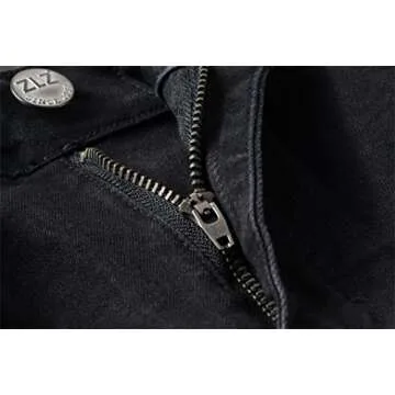 ZLZ Black Ripped Biker Jeans - Slim Fit & Stretchy Comfort