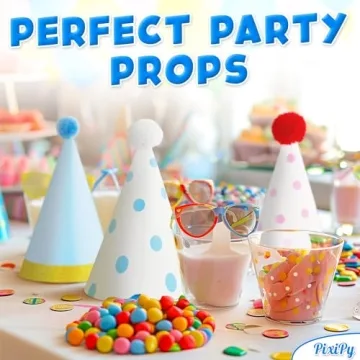 PixiPy Birthday Party Hats - 10 pc Colorful Celebration Headwear