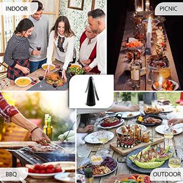 Fly Away - 2 Pack Fly Fans for Tables, Indoor or Outdoor Use, Ideal for Restaurants, BBQs, Events. Deter Flies, Wasps, Bees, Moscas, and Bugs. Battery Operated with Tabletop and Hanging Hook Option.