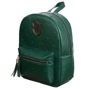 Bioworld Slytherin Hogwarts House Harry Potter Faux Leather Mini Backpack