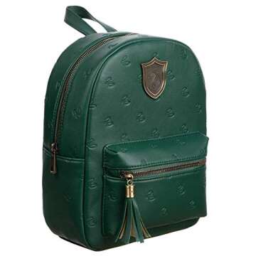 Bioworld Slytherin Hogwarts House Harry Potter Faux Leather Mini Backpack