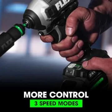 FLEX 24V Brushless Cordless 1/4-Inch 2,500 In-Lbs Torque Quick Eject Hex Impact Driver Multi-Mode Kit with 6.0Ah Stacked Lithium Battery and 280W Rapid Charger - FX1371A-1H