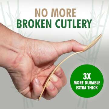 KITCHSENTIAL Bamboo Cutlery Set - Eco-Friendly Utensils Set