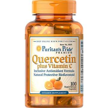 Puritan's Pride Premium Quercetin Dihydrate Plus Vitamin C 1400mg, Dietary Supplement For a Healthy ...